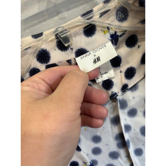 Anna Glover x H&M Oversized Blazer Novelty Print Womens sz 8 Coastal Cot… - Picture 2 of 4